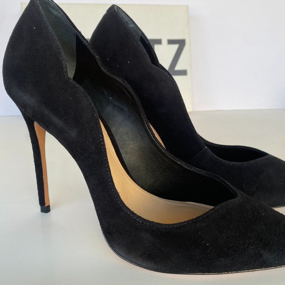 NIB SCHUTZ MONALIZA BLACK SUEDE POINT TOE PUMPS SZ 9 10 - Picture 6 of 9